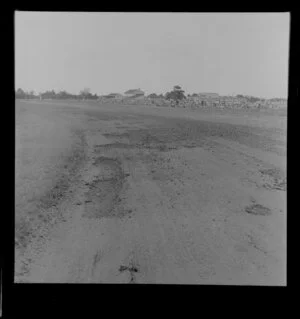 Race track surface after use by racing cars, Levin Racecourse