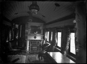 Lounge area inside the royal train carriage, used during the Duke of Cornwall & York's 1901 visit
