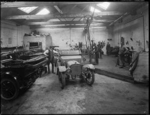 Car repair workshop interior