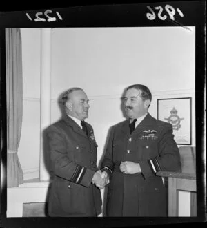 Air Vice Marshall C E Kay (new chief of Air Staff) with Air-Vice-Marshall W E Merton