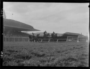 Horse race (hurdles) at Trentham, Upper Hutt