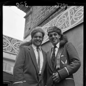 Howard Morrison and Tim Reedy, NZ Maori Entertainers, on their return from a tour of Australia