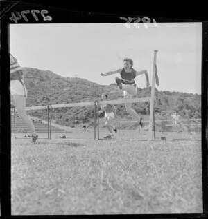 Women's hurdling race, Hataitai Park, Kilbirie, Wellington