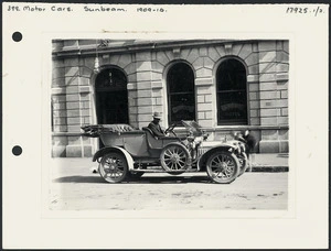 Creator unknown: Sunbeam car by the Dominion Hotel, Wellington