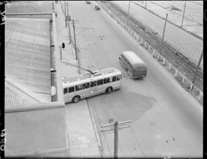 Trolley bus at terminal