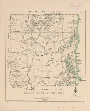 Tairua Survey District [electronic resource] / delt. S.J. Bryers, 1933.