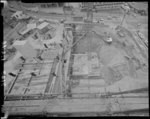 Reserve Bank building construction site, The Terrace, Wellington