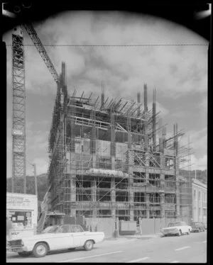 New Zealand Breweries building construction, Thorndon, Wellington