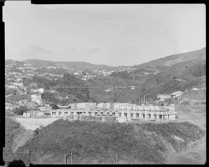 View of the construction site of Bowen Hospital, Wellington, looking toward Wilton