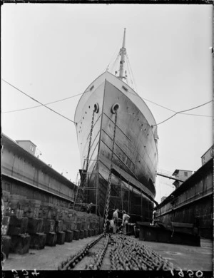 Ship in dry dock