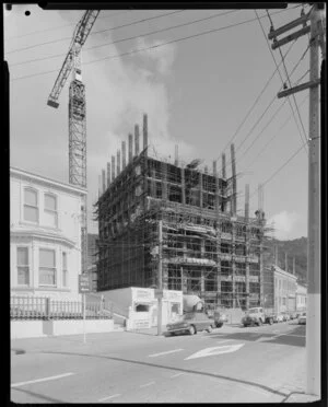 New Zealand Breweries building under construction, Thorndon, Wellington