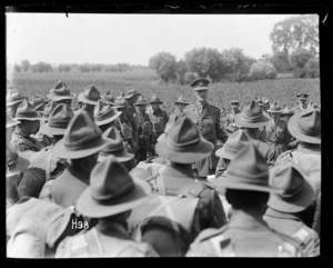 New Zealand troops inspected by General Godley before next offensive