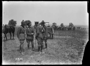 NZ. Divisional Horse Show, NZ. Officers in the ring, Courcelles