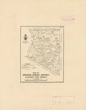 Map of Opoutihi Survey District [electronic resource].