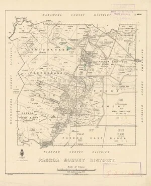 Paeroa Survey District [electronic resource] / delt. A.J. Stewart, Aug. 1938.