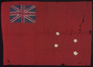 Wilcox, Dora, 1873-1954 :An attempt at a New Zealand flag [made by Dora Wilcox in Belgium before the First World War, ca 1910]