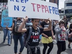 Anti TTPA protest in Wellington