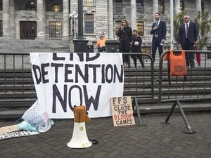 Demonstration against Australian detention centres on Manus and Nauru Islands