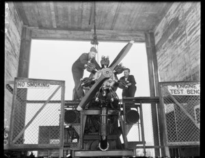 Two workmen at Woodbourne Air Force Base, Blenheim