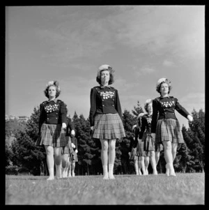 Leader and nine girls from the Sargettes marching team