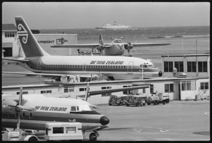 Scene at Wellington Airport with aircraft - Photograph taken by Ian Mackley