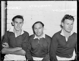 Rugby players Hutchinson, Monnigatti and Loader