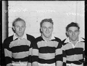 Rugby players Webby, Mellish and McConchie