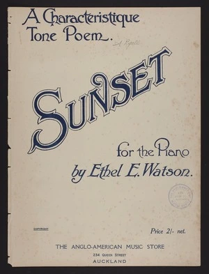 Sunset : for the piano / by Ethel E. Watson.
