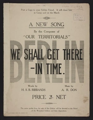 We shall get there -in time / words by H.S.B. Ribbands ; music by A.R. Don.