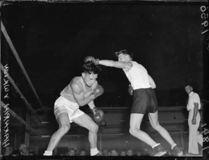 Boxing match at the Wellington Town Hall