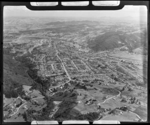 View over Whangarei northern suburbs with Whareora and Waiatawa Roads in foreground to Mill Road and the city beyond, Northland