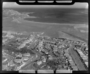 View over the suburb of Rongotai with Wellington Airport and Lyall Bay beyond, Wellington City