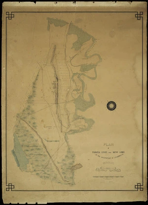Dennan, James John, fl 1840s :Plan of Pihautea Estate and Native lands in the occupation of C. R. Bidwill Esq Wairarapa [ms map]. Compiled and drawn by J. J. Dennan, [184-?]