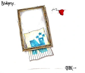 Art attack - Simon Bridges shreds National Party in a Banksy like move