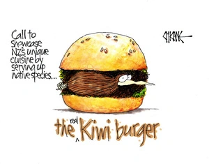 Call to showcase NZ's unique cusine by serving up native species. The real Kiwi burger
