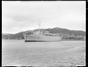 The ship Caronia in Wellington Harbour