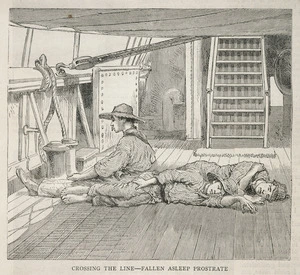 The Graphic, London :Crossing the Line - fallen asleep prostrate. 26. 11. 1887.