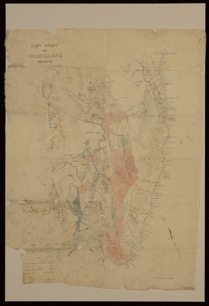[Creator unknown] :East Coast and Wairarapa districts [ms map]. [ca. 1860].