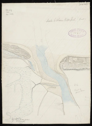 Carrington, Frederic Alonzo, 1808?-1901 :River Waitara, New Plymouth, New Zealand [ms map]. By F.A. Carrington, 1843.