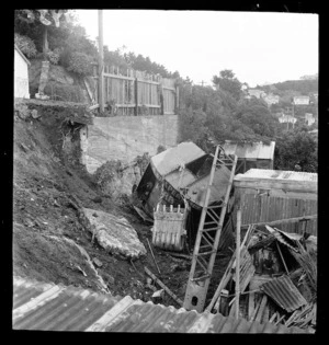 Bulldozer over bank, Wellington