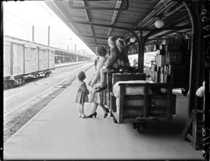 Scene at a platform at Wellington Railway Station just before the railway strike