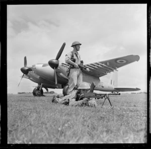 Two soldiers and a plane at Ohakea