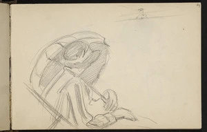 Hill Mabel, 1872-1956 :[Woman in deck chair with parasol. 1927?].