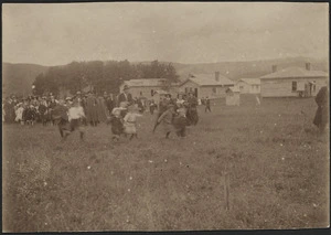 Children competing in a running race