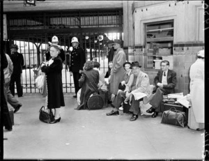 Scene at Wellington Railway Station just before the railway strike