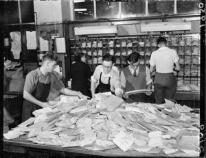 Mail sorters at the General Post Office, Wellington