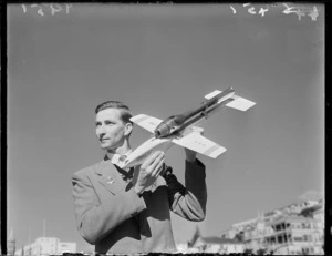 Man and model plane presented to the Plunket Society