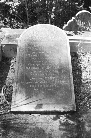 Grave of Isabella Plummer, Mary Bignell, Caroline McGovern and the Walsh and Jackson family, plot 36.C, Sydney Street Cemetery.