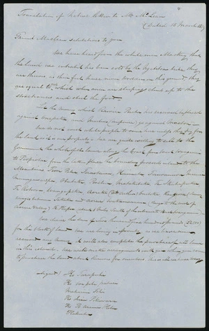 Letter from Southern chiefs to McLean (with translation)