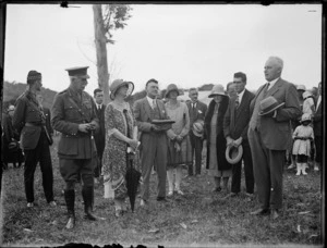 Allen Bell addresses Sir Charles and Lady Fergusson, Kaitaia